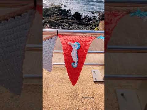Cute knitted bunting flags at Portstewart!