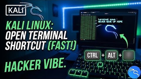 Shortcut Key To Open Terminal in Kali Linux | How to Open terminal without mouse in kali linux