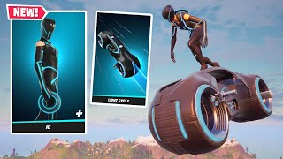 New IO TRON Skin & LIGHT CYCLE Glider Gameplay! (Fortnite Battle Royale)