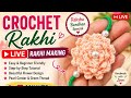 live| Lets learn crochet rakhi with me design 1 #crochet #rakhi #live #threadwork #hobby #trending