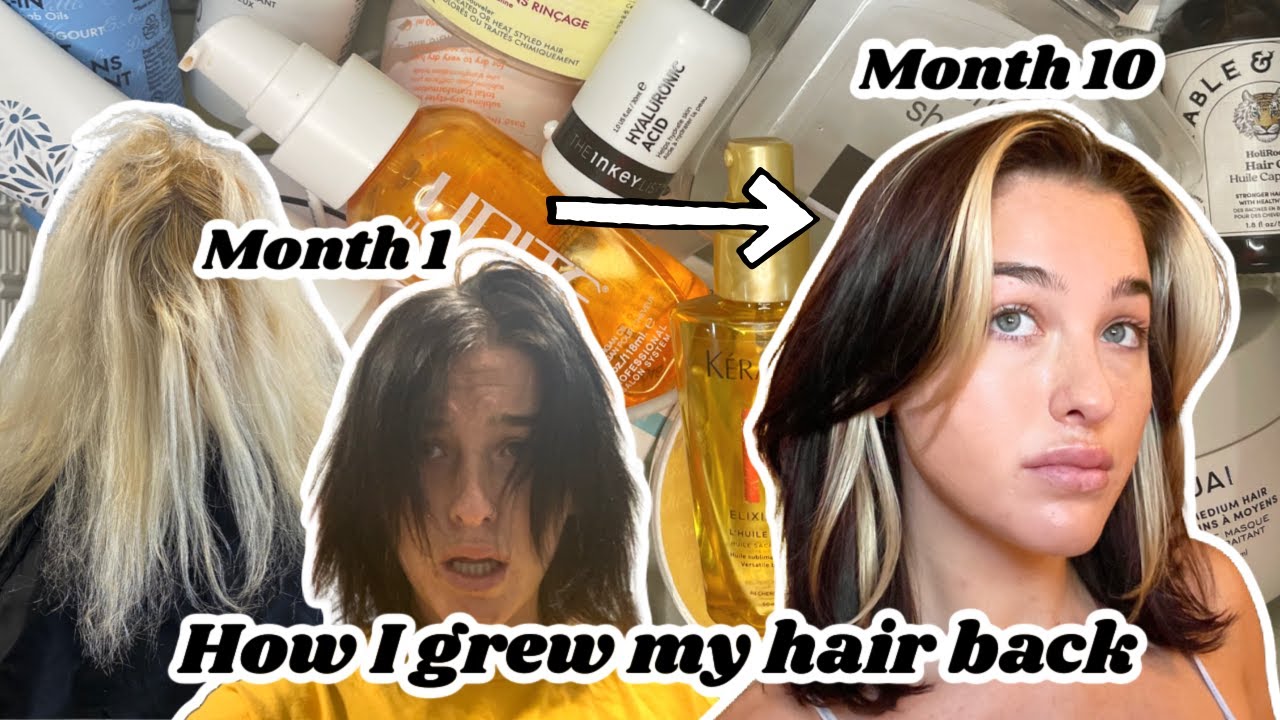 HOW I GREW MY BLEACHED DAMAGED HAIR BACK WITHOUT SHAVING IT. (10 months documented + Fav Products)