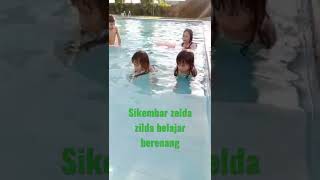SIKEMBAR ZELDA ZILDA BELAJAR BERENANG 💚 KOLAM RENANG UNESA