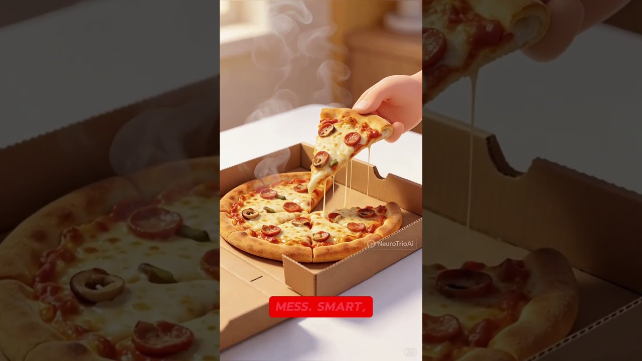 Why Round Pizzas Come in Square Boxes #ai #animation #food #pizza #boxes #techshorts #education
