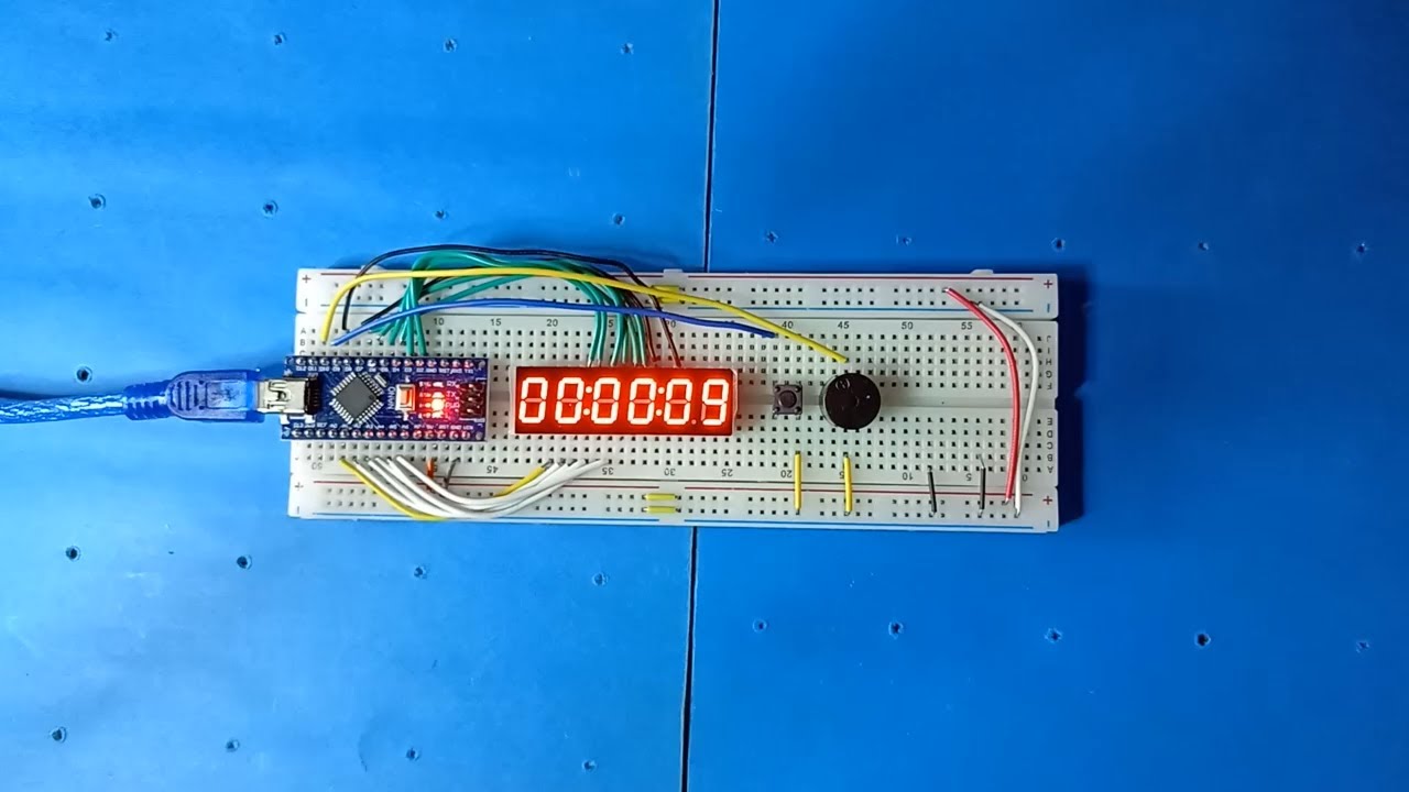 Arduino 6-digit 7-segment countdown timer demo - YouTube