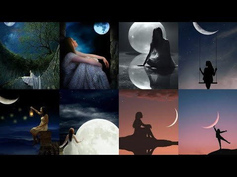 Alone Girls Dp'z with moon || WhatsApp Dp'z  || Instagram & FB Profiles 📸🌸