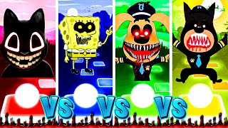 Cartoon Cat Exe Vs SpongeBob Exe Vs Sheriff Labrador Team Vs Sheriff Labrador Exe Team | #tiles