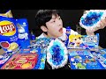 ASMR MUKBANG | 직접 만든 갤럭시 꿀젤리 블루 디저트 아이스크림 먹방 & 레시피 DESSERT GALAXY HONEY JELLY CANDY