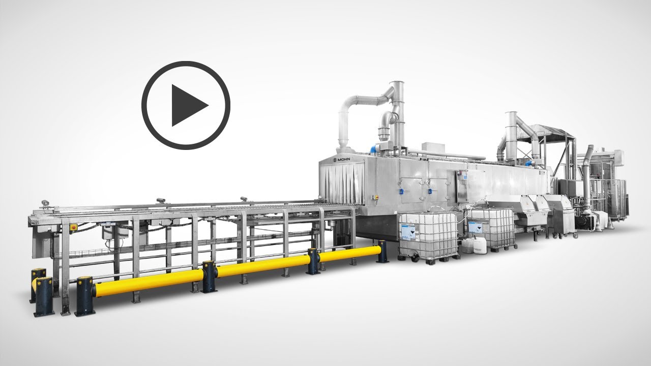 Pass-through washing machine for big boxes ( fish sector) | MOHN GmbH