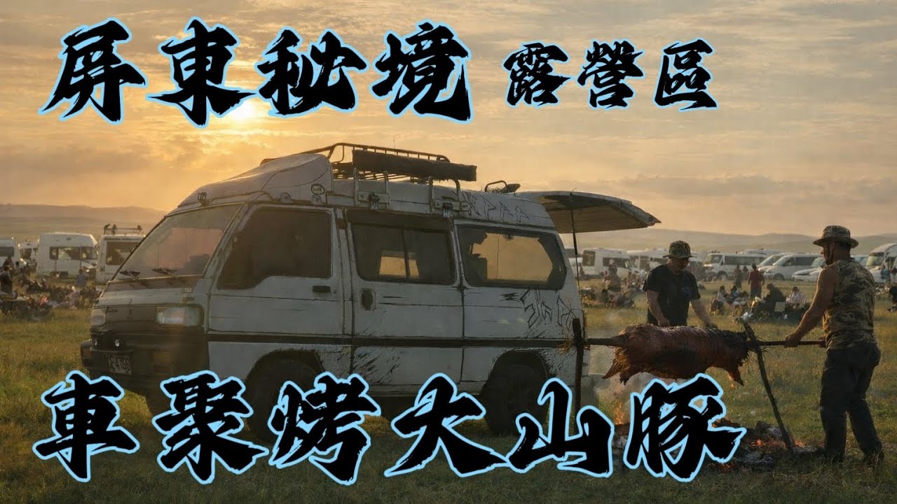 屏東秘境露營區夏天也很涼快,車聚吃烤大山豬 縮圖