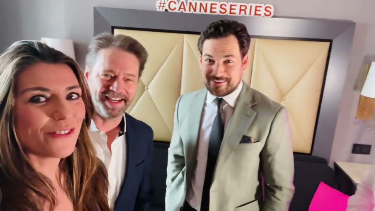 Avec Jason Priestley et Giacomo Gianniotti à Canneseries pour "Wild Cards"