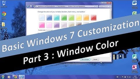 How to change Window Color - Windows 7 (part 3)