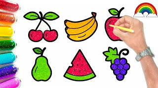 How to draw fruits | Easy fruits drawing for kids | painting | coloring | simple fruits Art | Fruits