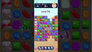 Candy Crush Saga level 715 - Nightmarishly Hard Level with 6 FREE Boosters | High Speed