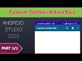 Custom toolbar and action bar  android studio  option menu  sr codex