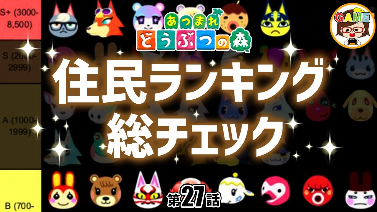 あつ森 第27話 全世界で話題のどうぶつランキングが意外な結果に 自分の島住民の人気ランキングを総チェック あつまれどうぶつの森 ゆっきーgameわーるど Animal Crossing Youtube