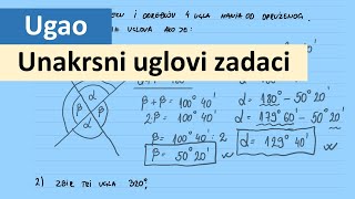 Unakrsni uglovi zadaci. Matematika za 5 razred