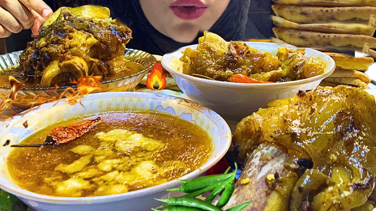ASMR EATING;SPICY OILY BEEF PAYA+NALLI NEHARI+BEEF SIRI+SIMPLE NAAN(Eating Show) MUKBANG
