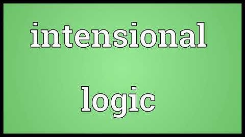 Intensional logic Meaning
