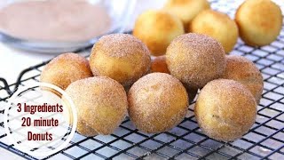 Cinnamon Sugar Coated Doughnuts  3 ingredients 10 Minutes