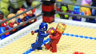Lego Superhero Iron Man vs Captain America WWE Stop Motion Animation