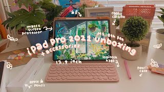 ipad pro unboxing :: [M1 12.9&quot;] + apple pencil &amp; accessories