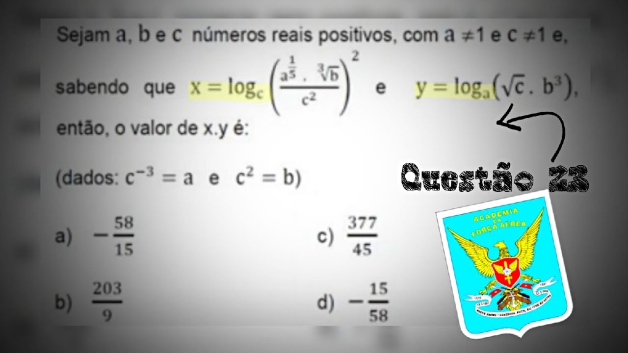 Você consegue RESOLVER essa questão de LOG na prova da AFA 2025 ...