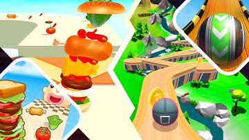 Sandwich Runner vs Sky Rolling Ball 3D - All Levels Gameplay Android iOS BIG UPDATE 4K Ep 64