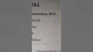 B.com. 2 year annual exam of Income tax (commerce-IV)|ccs university