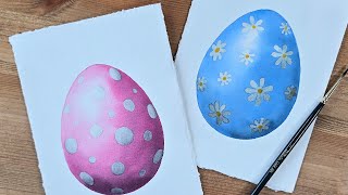 Spring Easter Egg Watercolor Painting Tutorial