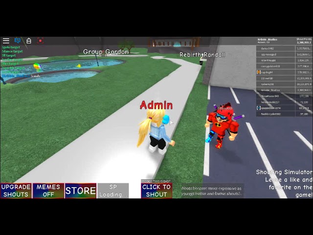How To Use Admin Commands In Shouting Simulator Youtube - codes for admin in roblox shouting simulator