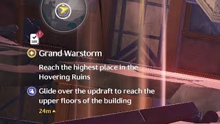 "Glide over the updraft to reach the upper floors of the building" in the Grand Warstorm mission