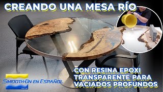 Creando una mesa río con resina epoxi transparente para vaciados profundos