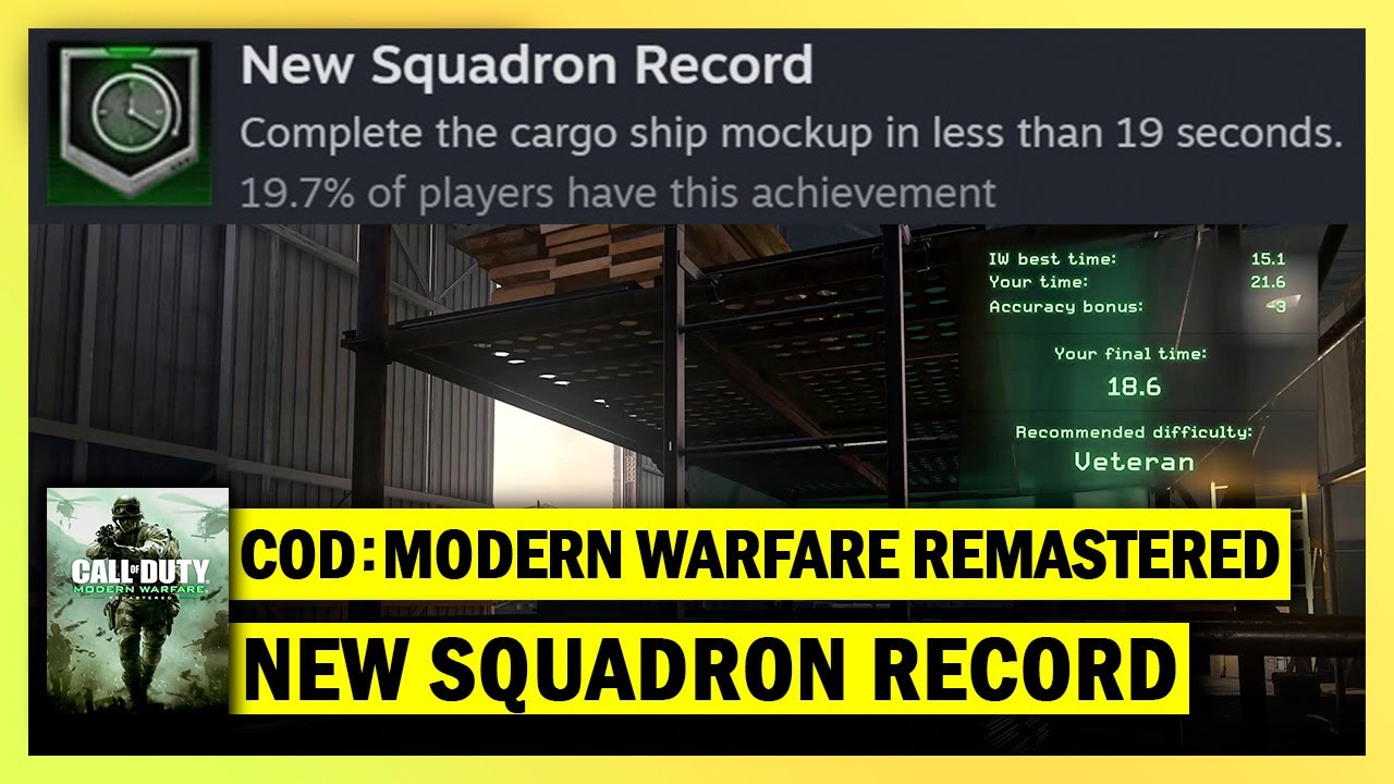 CALL OF DUTY: MODERN WARFARE REMASTERED - NEW SQUADRON RECORD ACHIEVEMENT - VETERAN - 4K