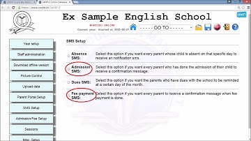 How to setup fee payment sms?