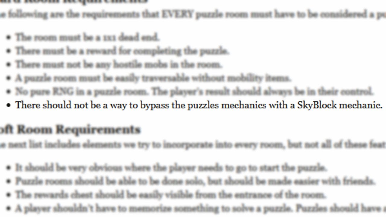 "There should not be a way to bypass the puzzles mechanics with a