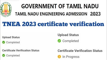TNEA 2023 counseling certificate verification