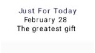 N.A. JUST FOR TODAY FEBRUARY 28 ENGLISH AUDIO TEXT I.P.