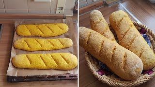 باكيت أو خبز بالكركم Curcuma Baguette Brot turmeric baguette
