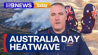 Record-breaking heatwave hits Australia Day | 9 News Australia