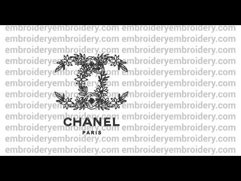 Chanel Paris Floral logo machine embroidery designs instant downloads