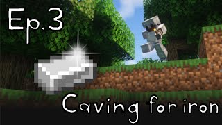 Caving for iron - Minecraft