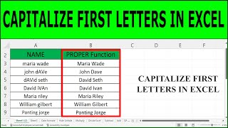 How to Capitalize First Letters in Excel (PROPER Function)