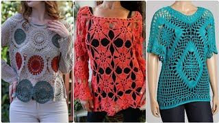 Very Beautiful Latest easy fancy crochet handknitted work lace Embroidered blouse designs for women