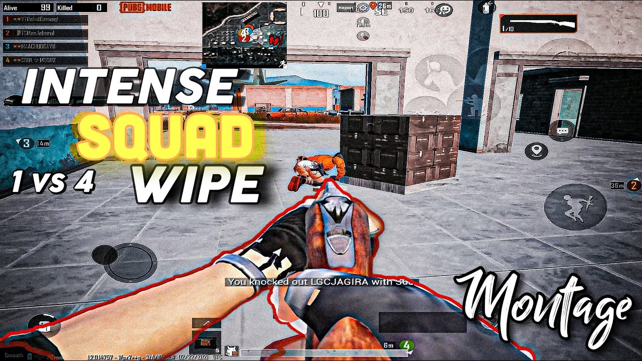 INTENSE SQUAD WIPE // 1 vs 4 CLUTCH // PUBG MOBILE - YouTube