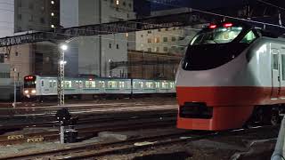 E501系 草野駅へ回送✨ ラストラン前夜のE657系オレンジパーシモン🟧 電気が次々とオフ😢