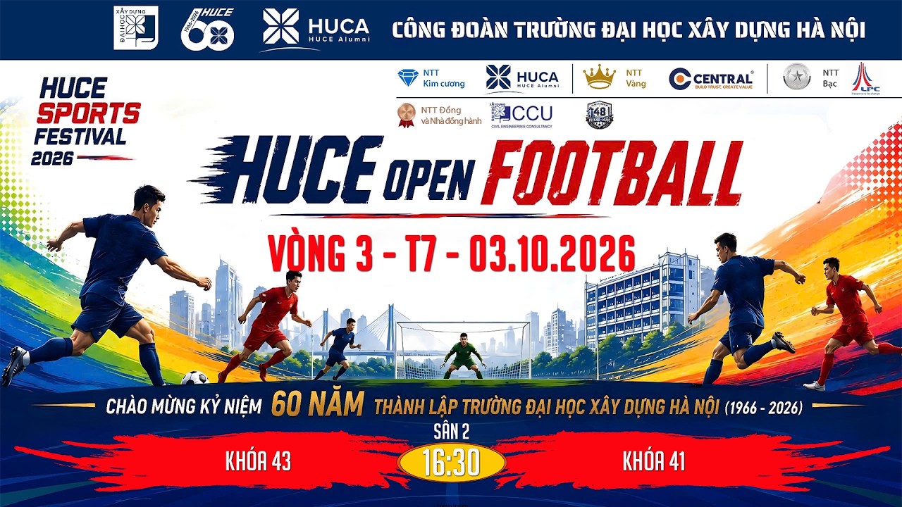 🔴 Trực tiếp: SÂN 2 - LOẠT 2 - KHÓA 43 vs KHÓA 41🏆 Vòng 3 - HUCE OPEN FOOTBALL