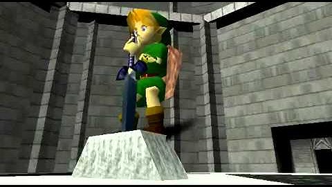 The Legend 0f Zelda- Ocarina of Time-Temple of Time-Time Change Adult Link to Kid Pedestal of Time