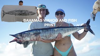 SMALL BOAT WAHOO FISHING | FISH PRINT | catch and cook SUSHI | TREASURE CAY, BAHAMAS