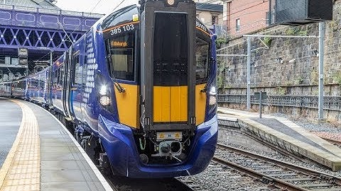 New Scotrail Class 385 units 385103 and 385005 entering service at Glasgow Queen Street
