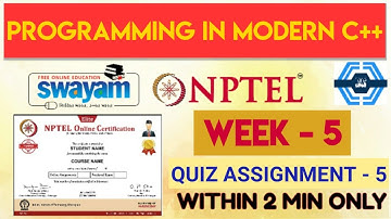 Programming In Modern C++ Week 5 Quiz Assignment Solution | NPTEL | SWAYAM | 2023